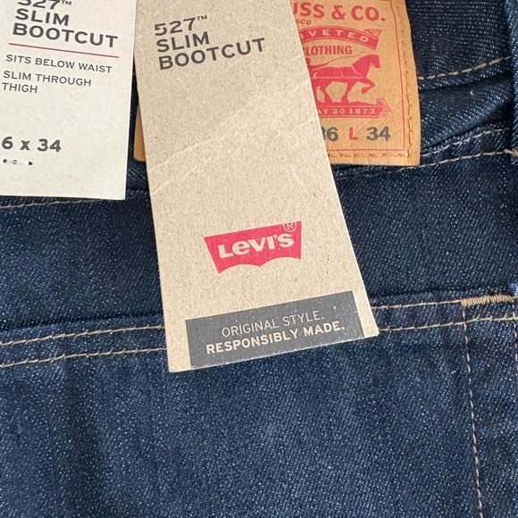 Levi's Slim Black and Blue Jeans Classic Boot cut style 517&527, size 36*34 - Picture 2 of 11